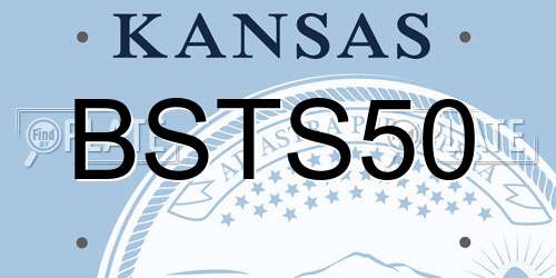 BSTS50 Kansas License Plate