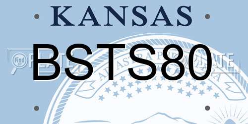 BSTS80 Kansas License Plate