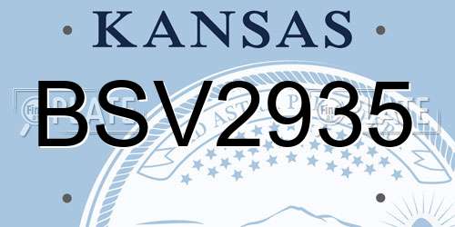 BSV2935 Kansas License Plate