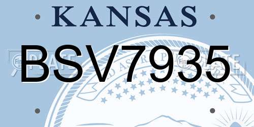 BSV7935 Kansas License Plate
