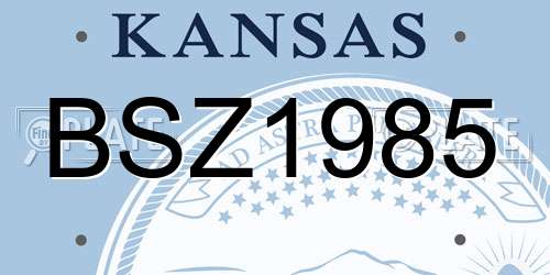 BSZ1985 Kansas License Plate