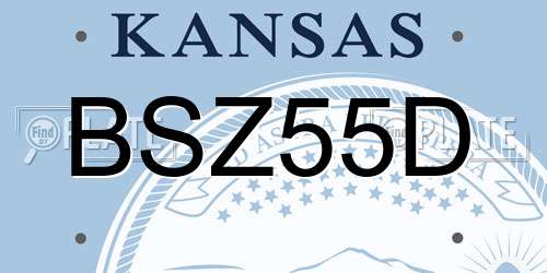 BSZ55D Kansas License Plate