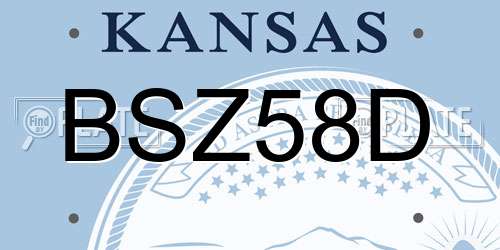 BSZ58D Kansas License Plate