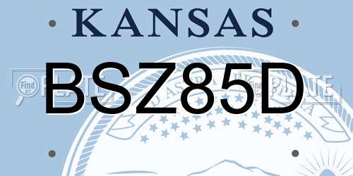BSZ85D Kansas License Plate