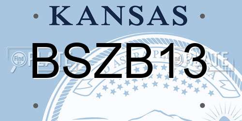 BSZB13 Kansas License Plate