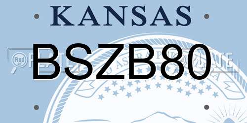 BSZB80 Kansas License Plate