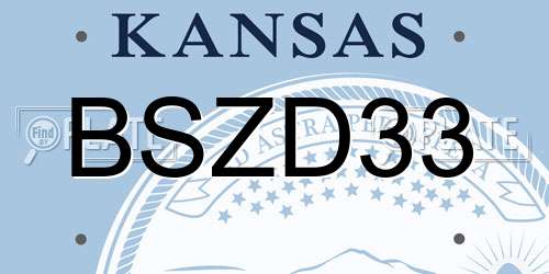 BSZD33 Kansas License Plate