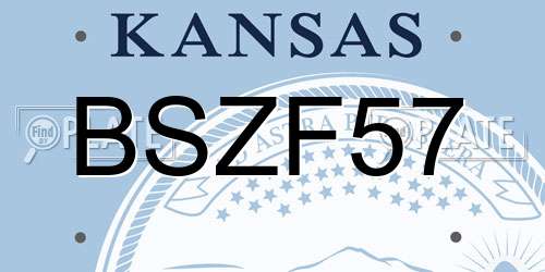 BSZF57 Kansas License Plate