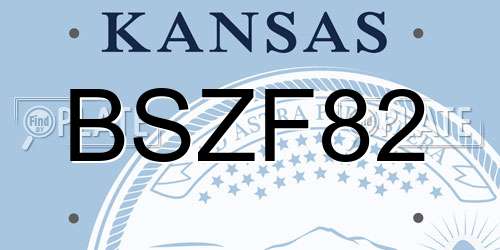 BSZF82 Kansas License Plate