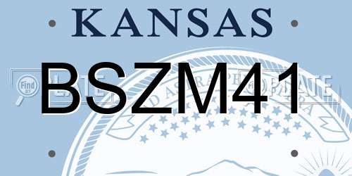 BSZM41 Kansas License Plate