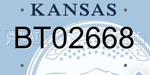 BT02668 Kansas License Plate