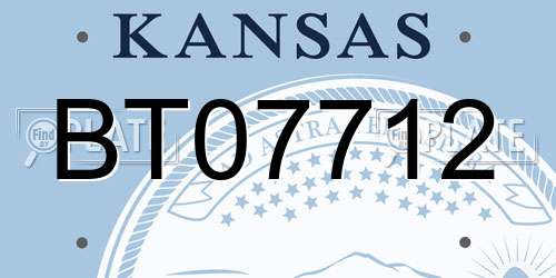 BT07712 Kansas License Plate