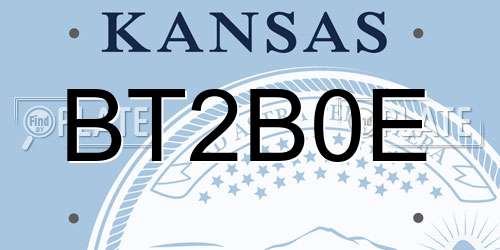 BT2B0E Kansas License Plate