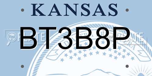 BT3B8P Kansas License Plate