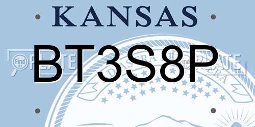 BT3S8P Kansas License Plate
