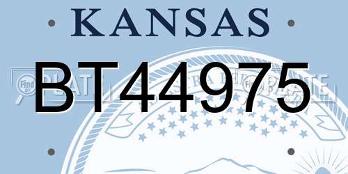 BT44975 Kansas License Plate