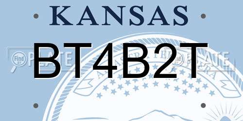 BT4B2T Kansas License Plate
