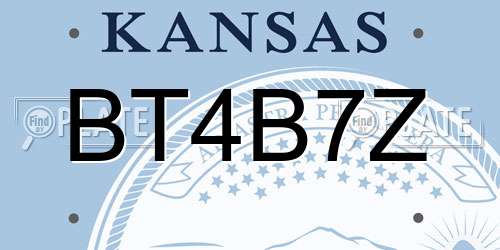 BT4B7Z Kansas License Plate