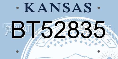 BT52835 Kansas License Plate