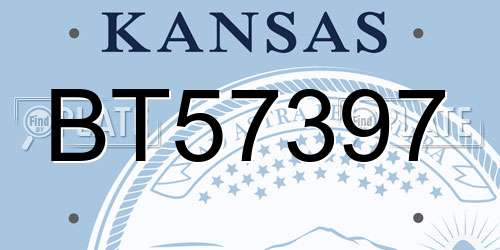 BT57397 Kansas License Plate