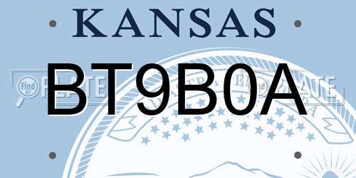 BT9B0A Kansas License Plate