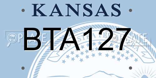 BTA127 Kansas License Plate
