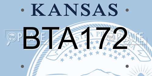 BTA172 Kansas License Plate