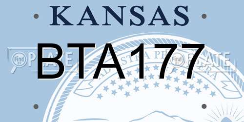 BTA177 Kansas License Plate