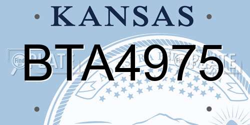 BTA4975 Kansas License Plate