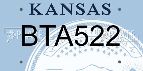 BTA522 Kansas License Plate
