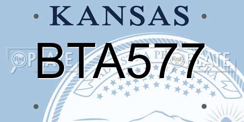 BTA577 Kansas License Plate