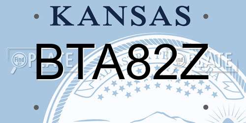 BTA82Z Kansas License Plate