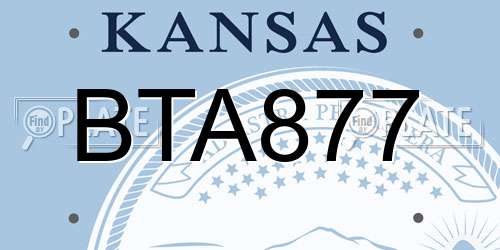 BTA877 Kansas License Plate