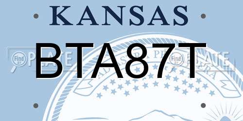 BTA87T Kansas License Plate