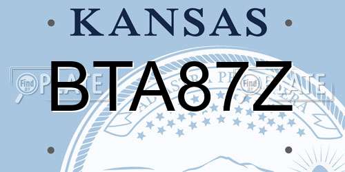 BTA87Z Kansas License Plate