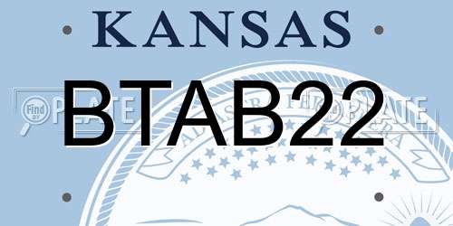 BTAB22 Kansas License Plate