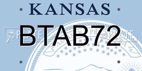 BTAB72 Kansas License Plate