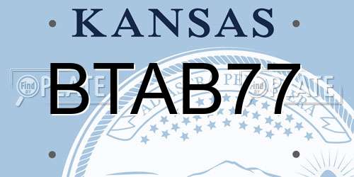 BTAB77 Kansas License Plate