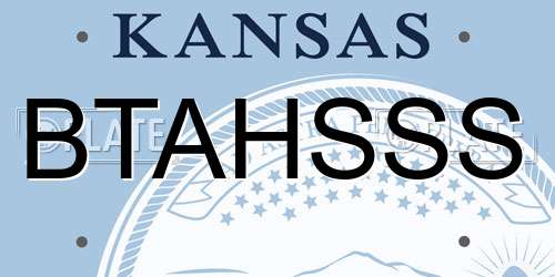 BTAHSSS Kansas License Plate