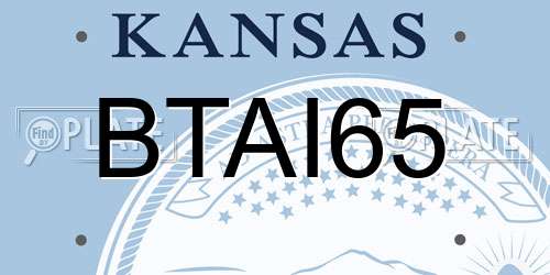 BTAI65 Kansas License Plate