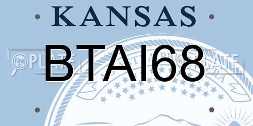 BTAI68 Kansas License Plate