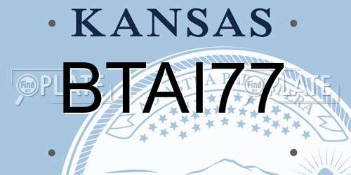 BTAI77 Kansas License Plate