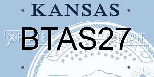 BTAS27 Kansas License Plate