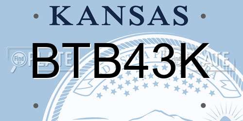BTB43K Kansas License Plate