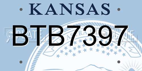 BTB7397 Kansas License Plate