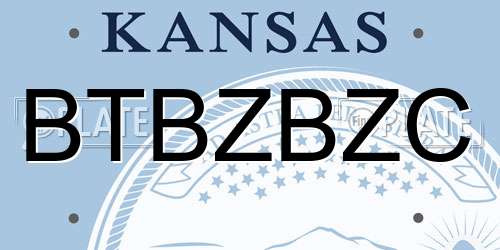 BTBZBZC Kansas License Plate