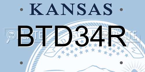 BTD34R Kansas License Plate