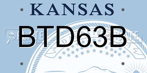 BTD63B Kansas License Plate