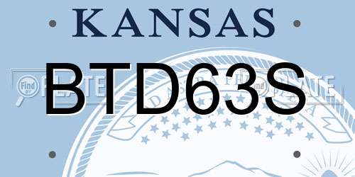 BTD63S Kansas License Plate
