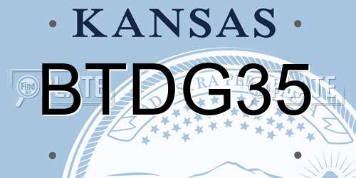 BTDG35 Kansas License Plate